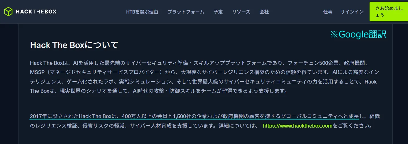 Hack The Boxは2017年に設立された